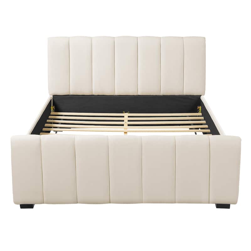 Christopher Knight Home - Elowen Modern Upholstered Bed Frame with Thick Padded Headboard