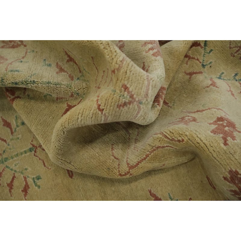 Hand Knotted Oriental 100% Wool Carpet Traditional All-Over Green Ziegler Area Rug - 8' 9'' X 5' 11''