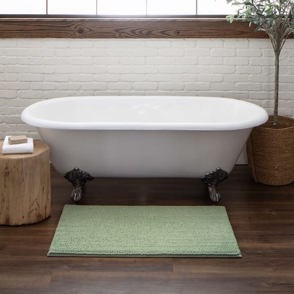 TOFTBO Bath mat, gray-white mélange, Length: 47 - IKEA
