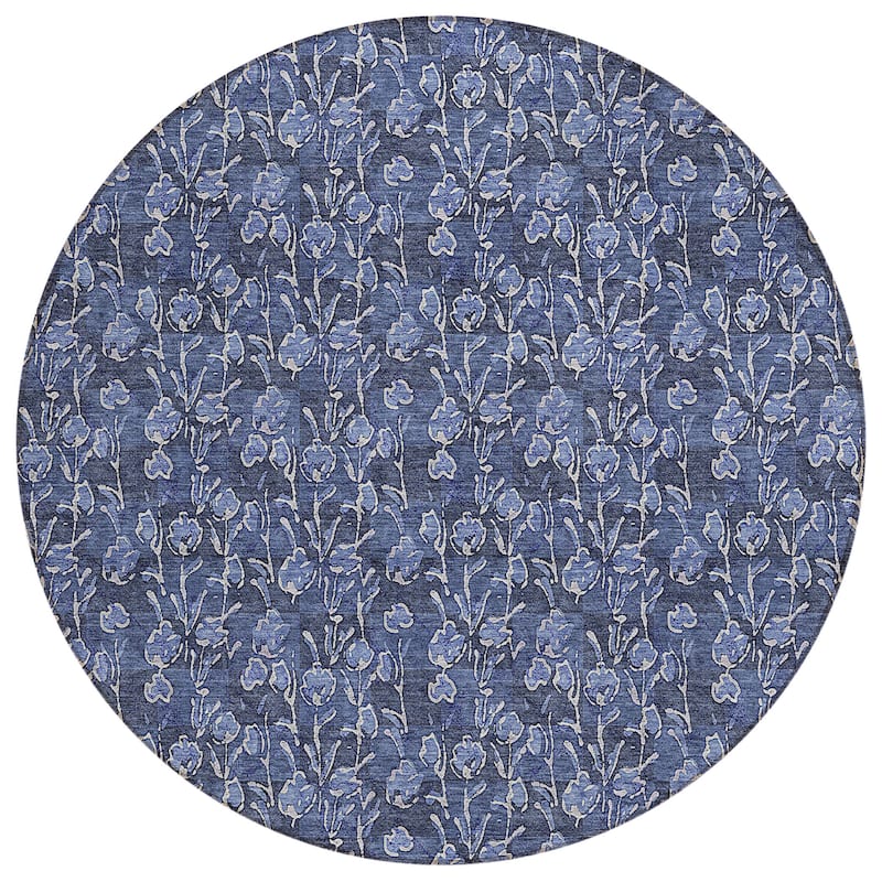 Machine Washable Indoor/ Outdoor Chantille Modern Floral Impressions Rug