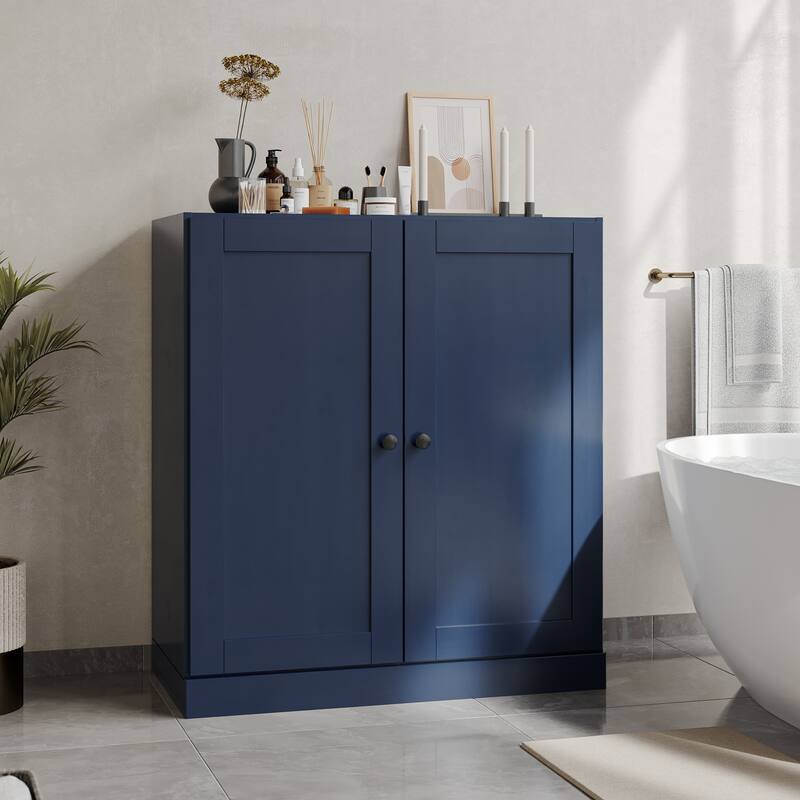 Palace Imports 100% Solid Wood 32" Bathroom Storage Cabinet with Shaker Doors, 2-Drawers and Adjustable Shelves