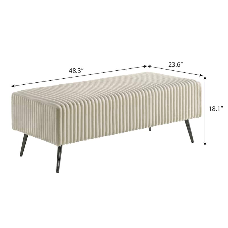 Corduroy Upholstery Bench