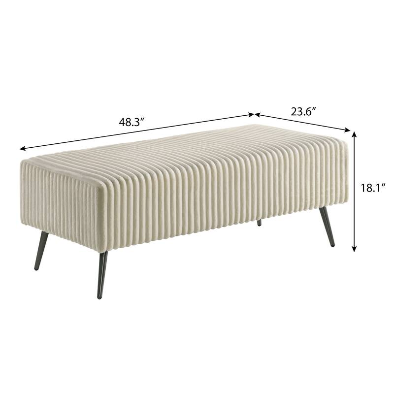 Queen Size Upholstered Panel Bed Set with 2 Nightstands and Storage Bench