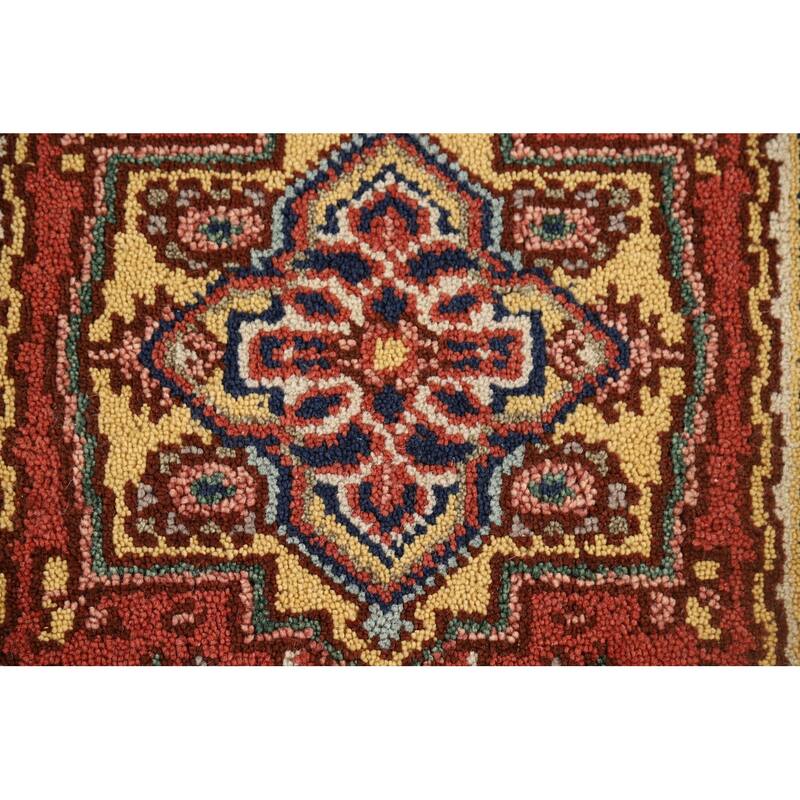 Orange Heriz Serapi Indian Accent Rug Handmade Wool Carpet - 2'0" x 3'0"