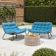 preview thumbnail 37 of 48, Double Papasan Chair Loveseat with Cushion, All-weather PE Rattan and Metal Frame for Indoor Outdoor