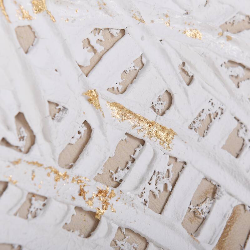 StyleCraft Palm Leaves Hand-Painted Framed Canvas Wall Art - 40" x 60"