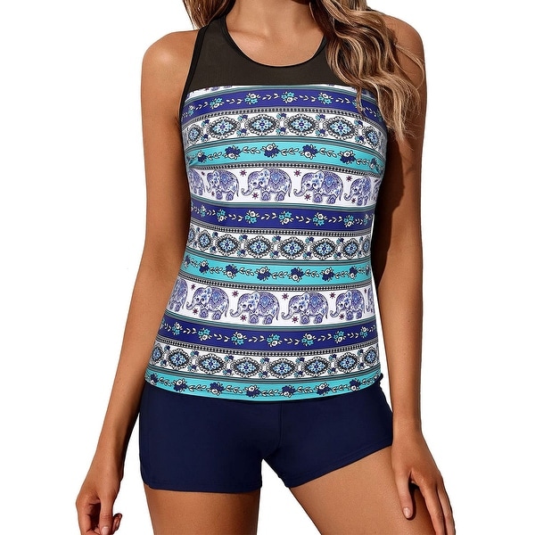 Women Tankini Swimsuit Racerback 2 Piece Athletic Bathing Suit. Opens flyout.
