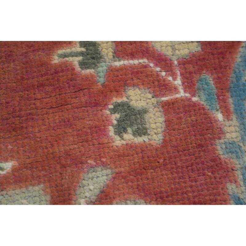 Hand Knotted Oriental 100% Wool Carpet Traditional Floral Oranges & Rust Tabriz Area Rug - 6' 0'' X 4' 7''