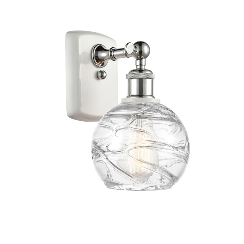 Innovations Lighting Athens Deco Swirl - 1 Light 6" Sconce - White and Polished Chrome