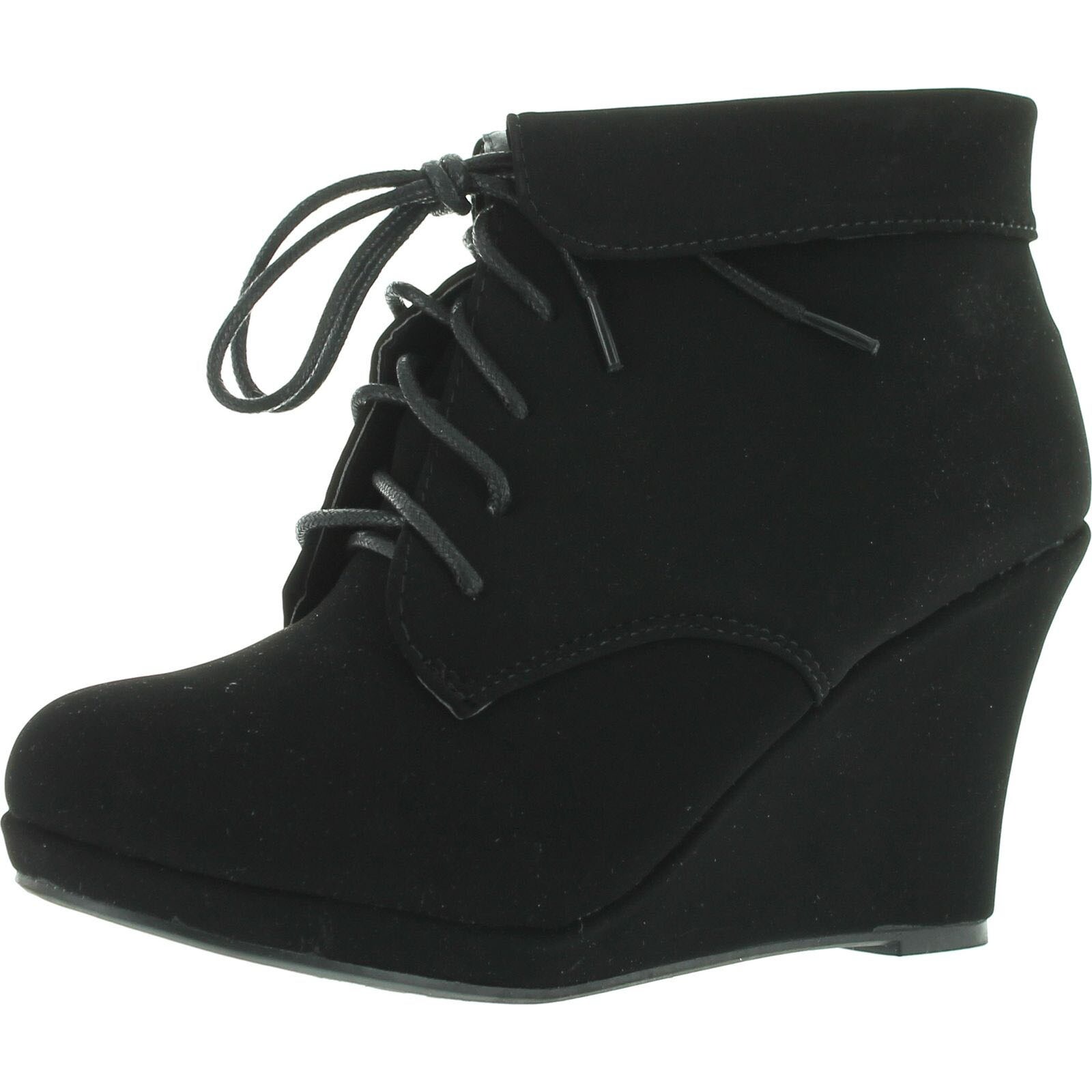 womens black wedge ankle boots