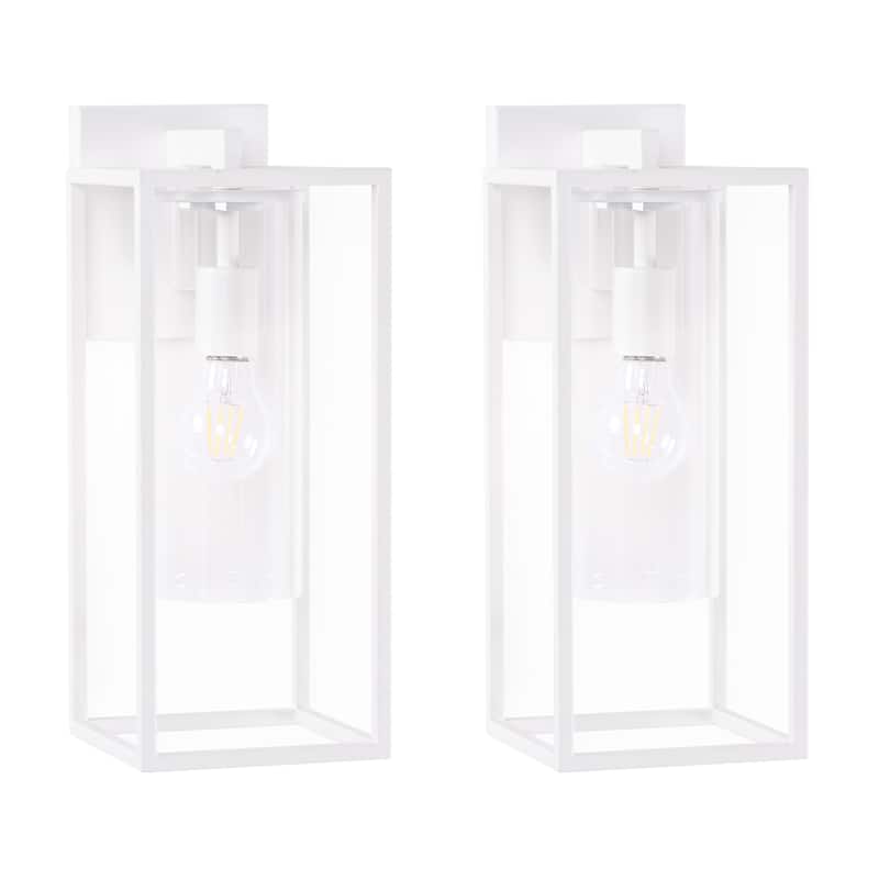 2-Pack Industrial Metal Outdoor Wall Lantern