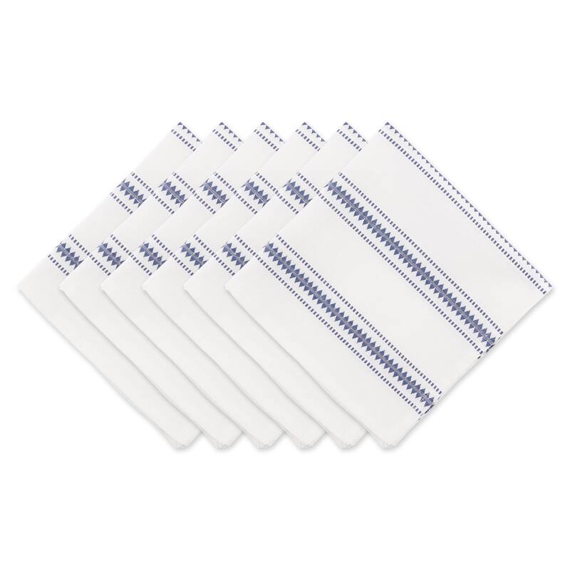 DII French Blue Zig Dobby Stripe Napkin (Set of 6) - Blue