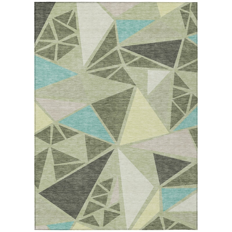 HomeRoots Geometric Transitional Rectangle Outdoor Rug