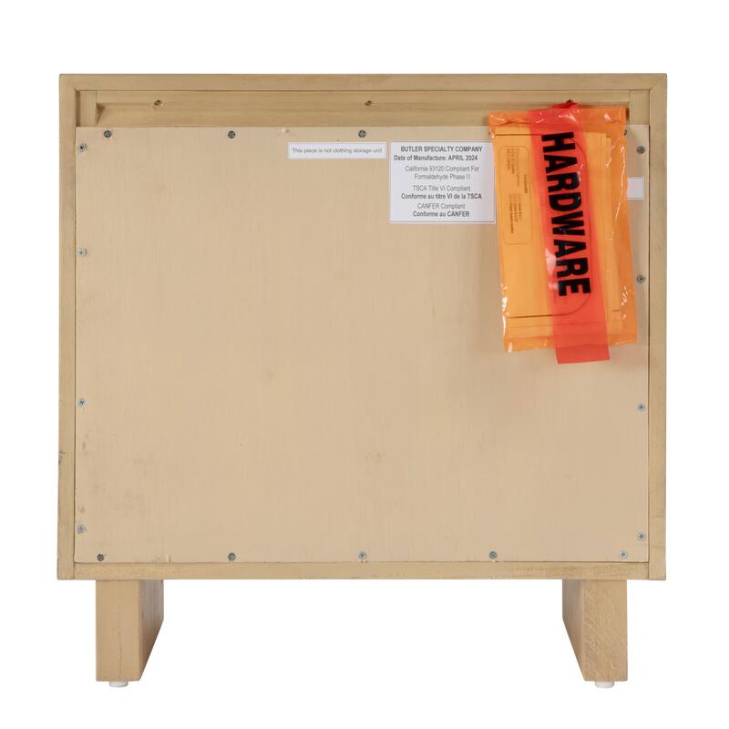 Halmstad 24 in. W Wood Panel 2 Drawer Nightstand with Soft-Closing Drawers