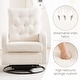preview thumbnail 37 of 45, HOMYKA Swivel Rocking Upholstered Armchair Nursery Glider Linen Accent Chairs