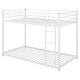preview thumbnail 19 of 32, Twin over Twin Size Metal Low Bunk Bed with Ladder and Fence for Kids' Bedroom