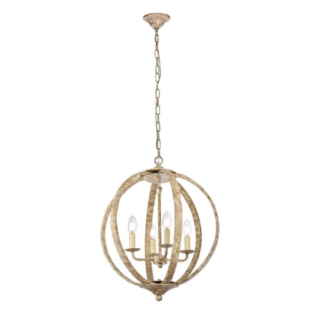 Elegant Lighting Marlow 4 Light 18" Wide Taper Candle Pendant - Weathered Dove
