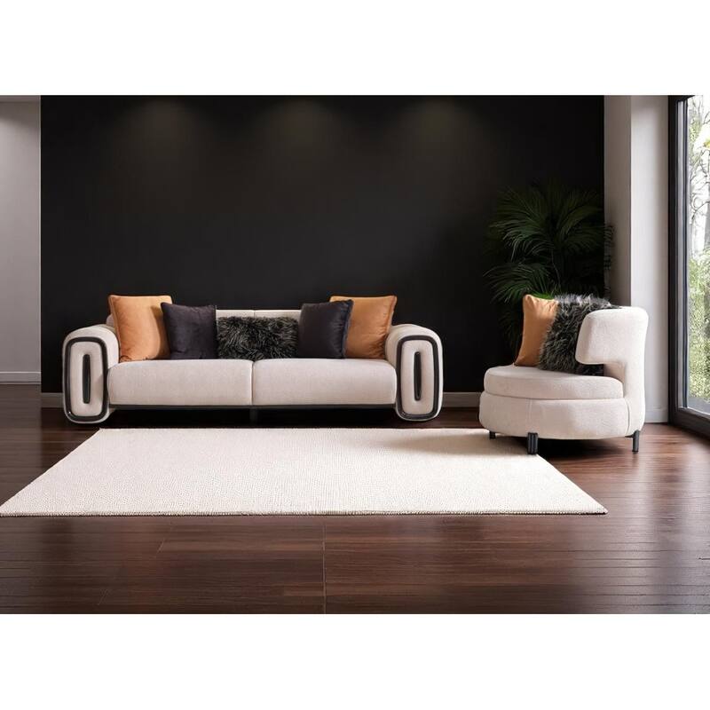 Voymen 2 Pieces Living Room Sets 1 Sofa 1 Chair - Beige