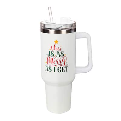 This Is As Merry As I Get Canyon Cup, Double Wall Stainless Steel w/ Straw, 40oz, Gift Box - 40oz