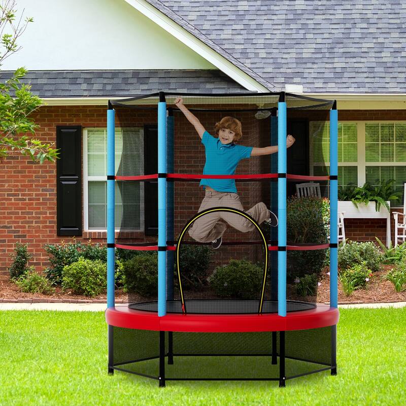 Kids Trampoline with Safety Net Indoor Outdoor Use Bounce Jumper