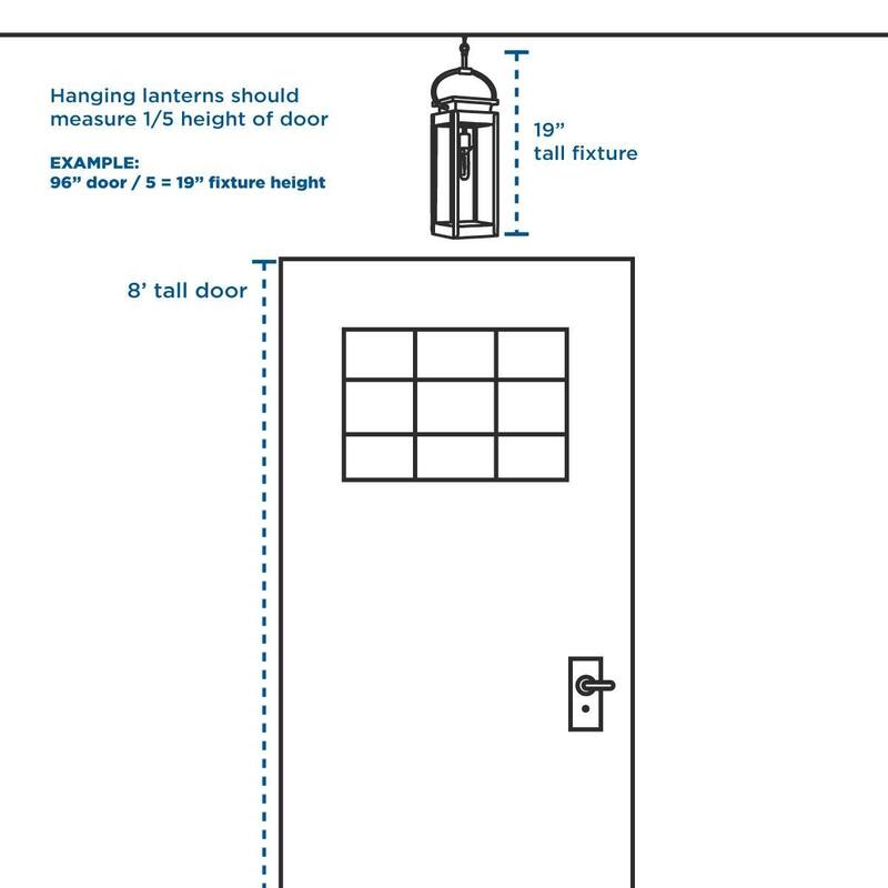 Boxwood Collection One-Light Hanging Lantern - 8.875 in x 8.875 in x 17.5 in