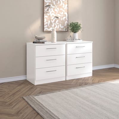 Kappesberg Alaska 3-Drawer Vertical Dresser Set (Set of 2) – Modern Storage Solution