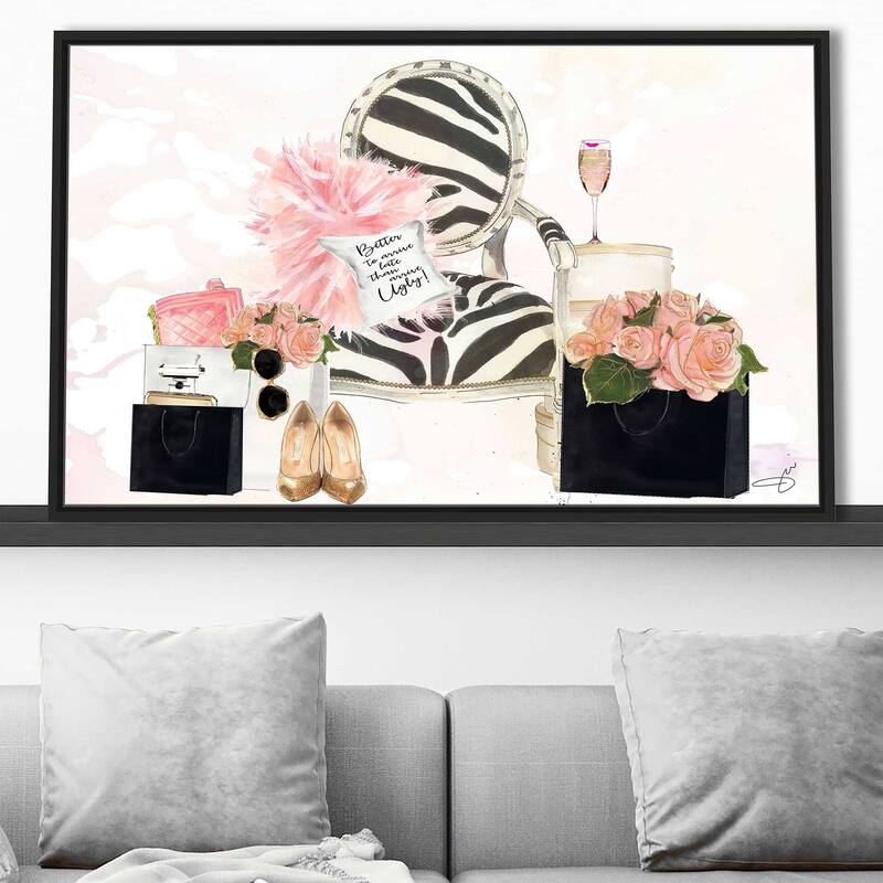 "Shopping And Champane" by Jodi Print on Floating Canvas