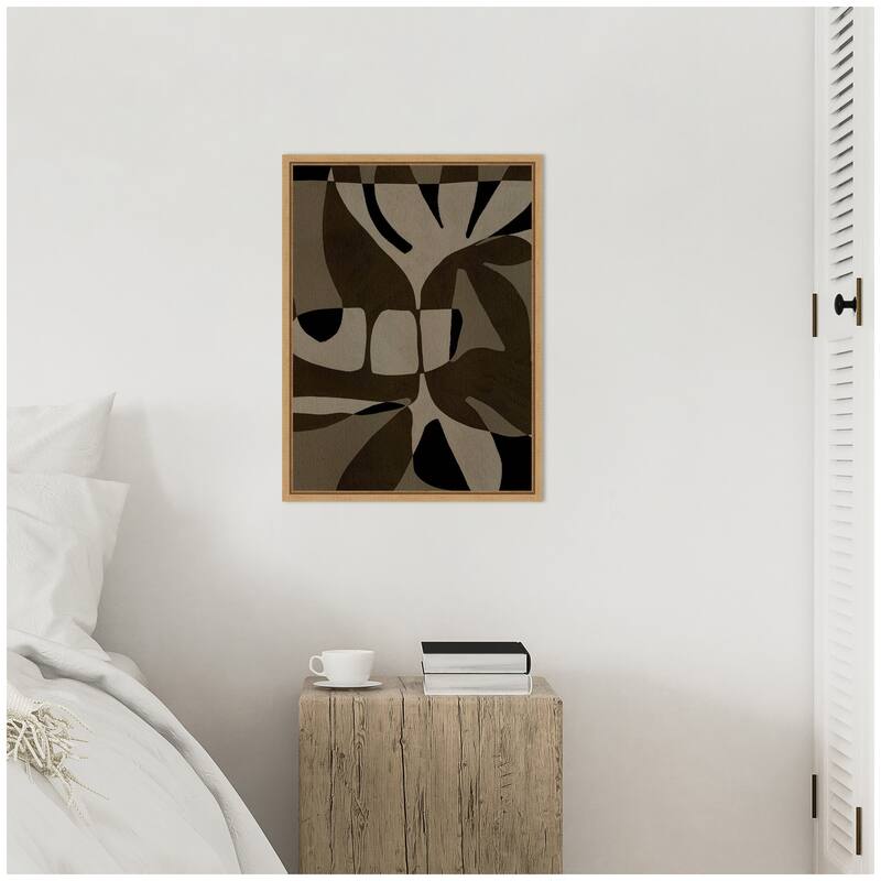 Kate and Laurel Sylvie Contour 2 Framed Canvas by Shatha Al Dafai