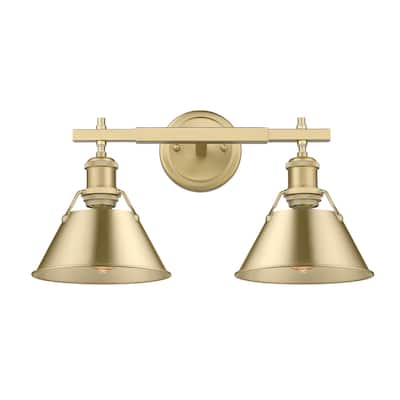 Orwell 2-Light Vanity Light in Brushed Champagne Bronze - Gold