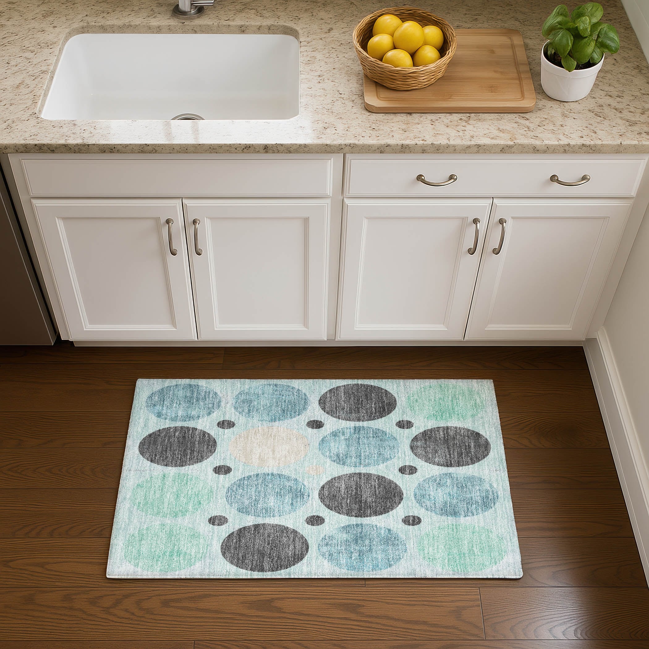 Premium Washable Super Soft Casual Circles Mayfield Rug