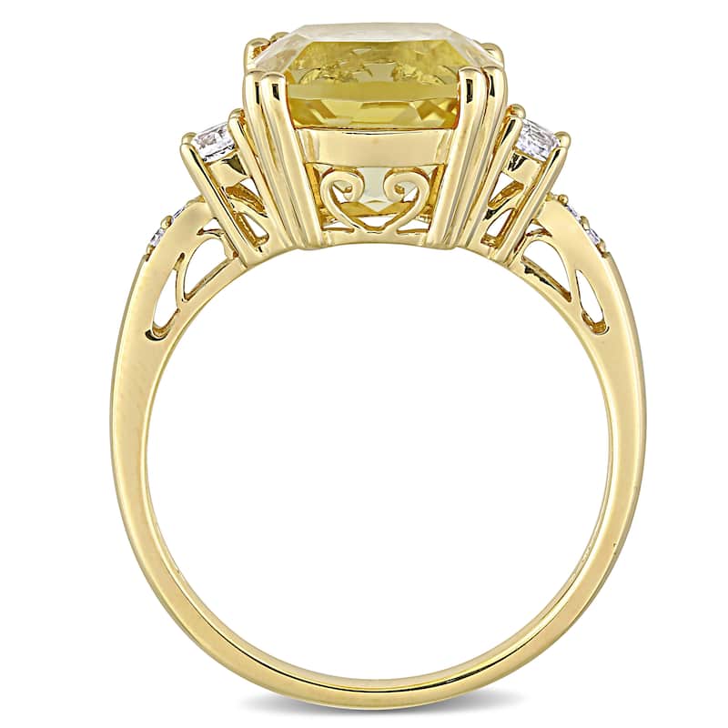 Miadora 10k Yellow Gold Citrine, Sapphire, and Diamond Accent Ring