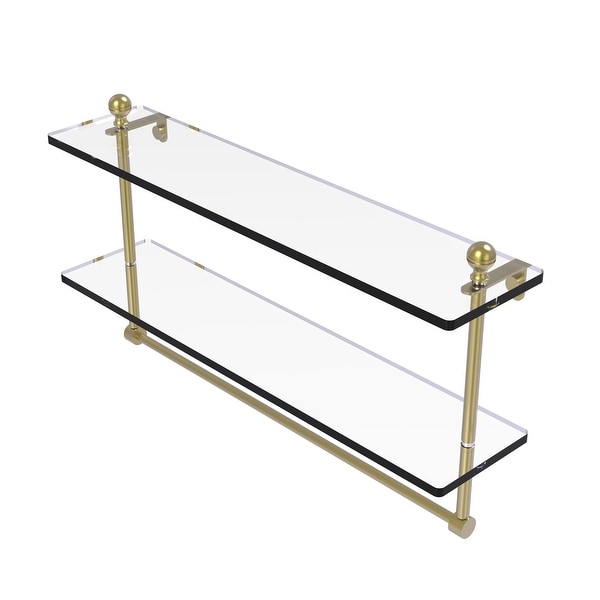 Allied Brass Mambo Collection Two Tiered Glass Shelf with Integrated Towel Bar