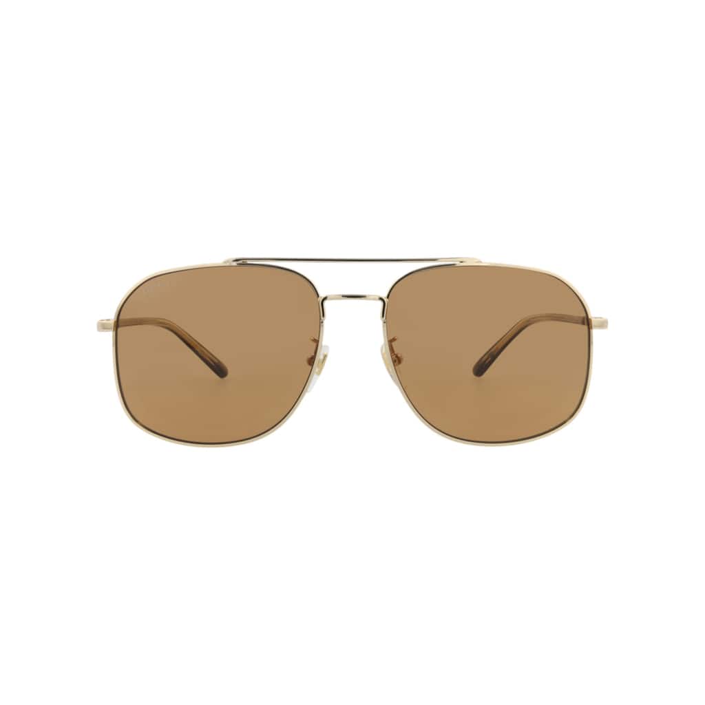 Gucci Aviator-Frame Metal Sunglasses