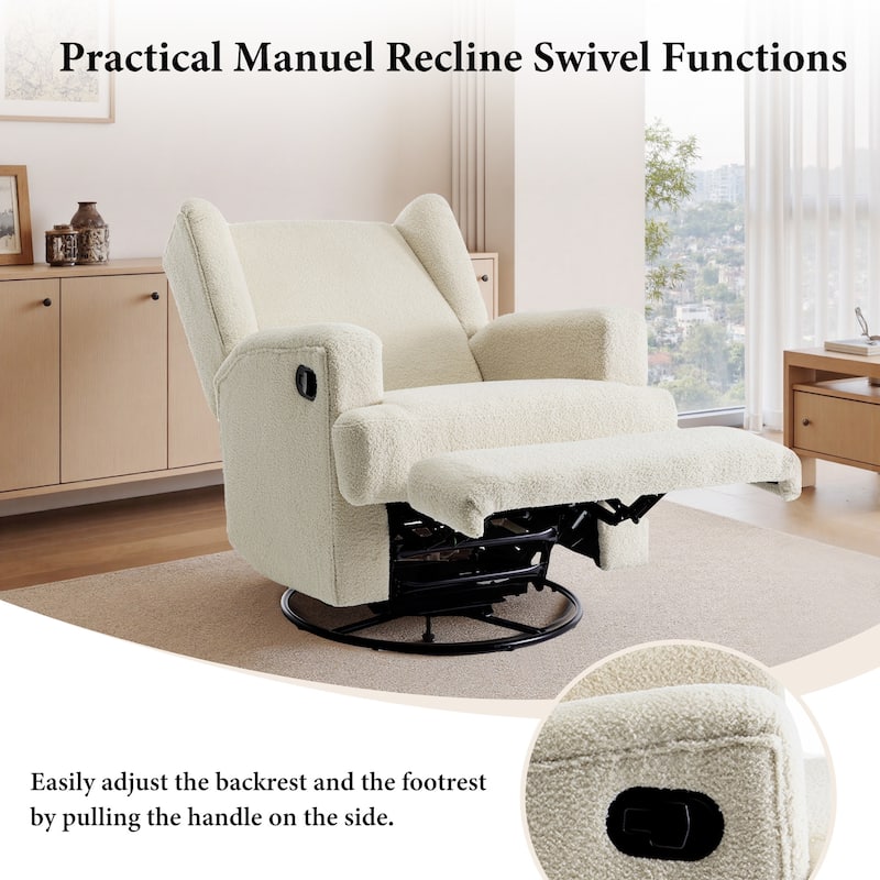 UIXE Upholstered Modern Swivel Glider Rocker Recliner