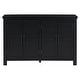 preview thumbnail 17 of 35, 4 Door Storage Sideboard with Adjustable Shelves Pinewood Legs and Retro Metal Handles for Living Room Entryway