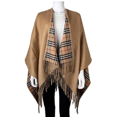 Burberry Reversible Check Wool Cape
