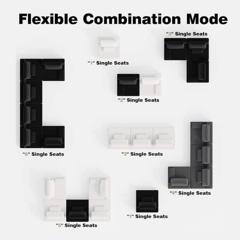 HOMYLIN Modular Floor Sofa, Foam Lounge Seat with Free Combination