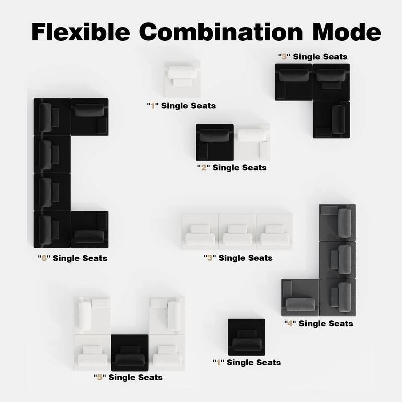 Oversized Modular Sectional Sofa, Luxury Boucle Floor Couch, Convertible Compressed Couch for Living Room, Apartment