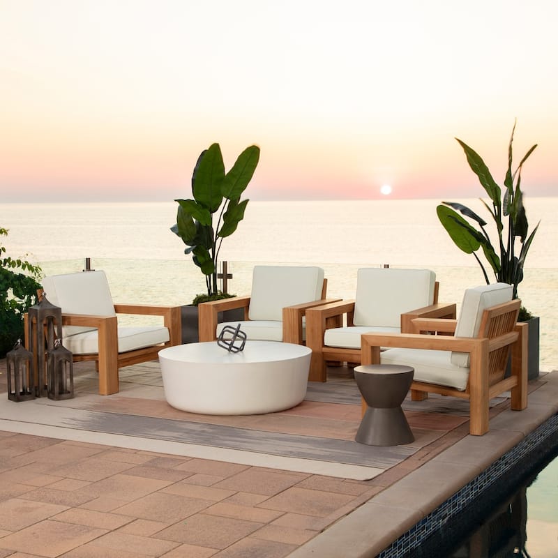 ARDEN Foam Outdoor Double Welted Deep Seat Cushion Set, 24 x 24
