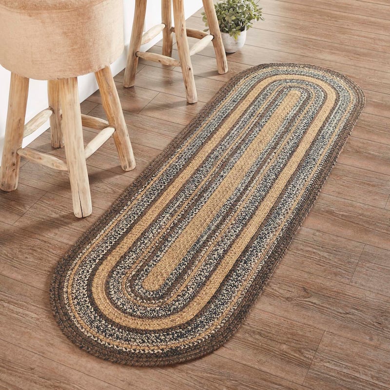 Espresso Jute Rug/Runner Oval w/ Pad 22x72 - 2' x 6' Runner - 2' x 6' Runner - Brown