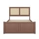 preview thumbnail 9 of 7, Full Size Solid Pine Wood Platform Kids Bed Frame with 4-Drawers and Rattan Headboard for Bedroom, Easy to Assemble, Espresso