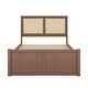 preview thumbnail 22 of 46, Rattan Platform Bed Frame with 4 Storage Drawers and Wooden Rattan Headboard for Kids, No Box Spring Needed