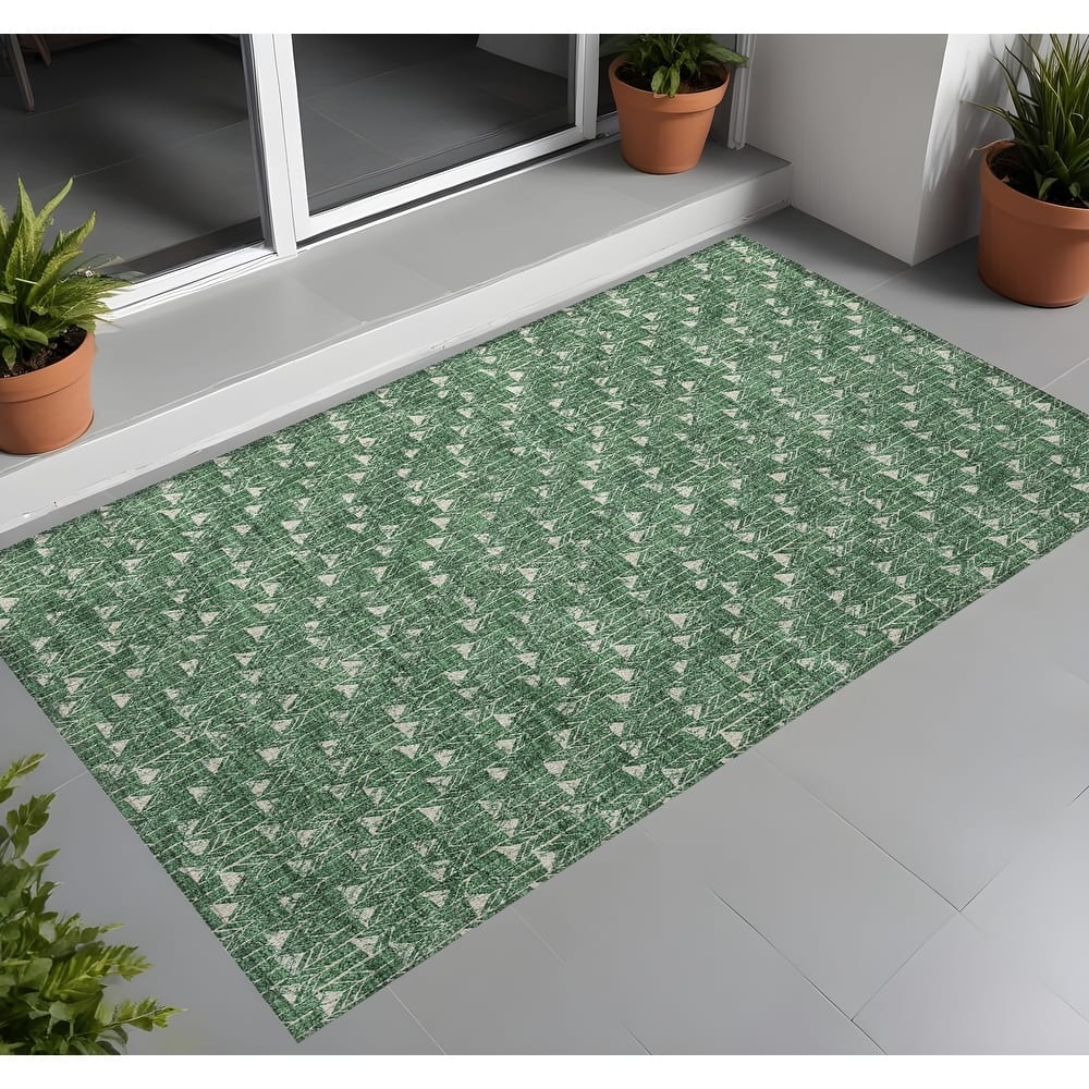 Alsifi Sleek Geometric Weather Resistant Timeless Fusion Outdoor Rug