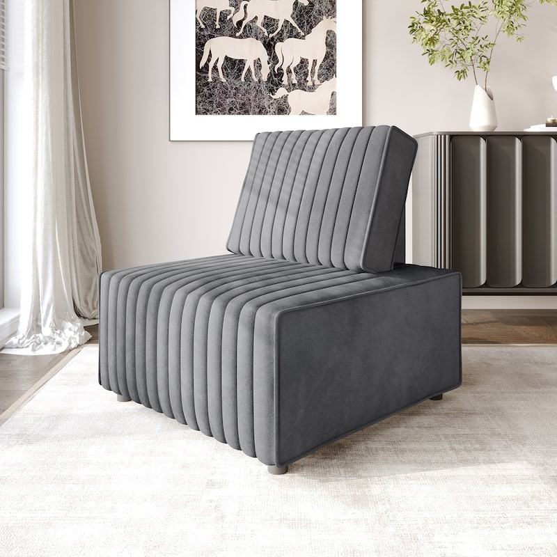 CraftPorch Contemporary Clean-Line Linen Upholstered Chair