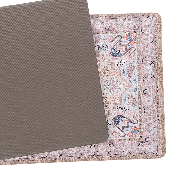Traditional Medallion Cushioned Anti Fatigue Standing Kitchen Mat