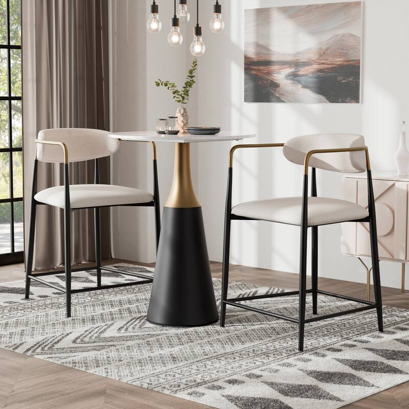 Furniture of America Darcy Modern 3-Piece Black Wood Counter Height Dining Table Set - Black