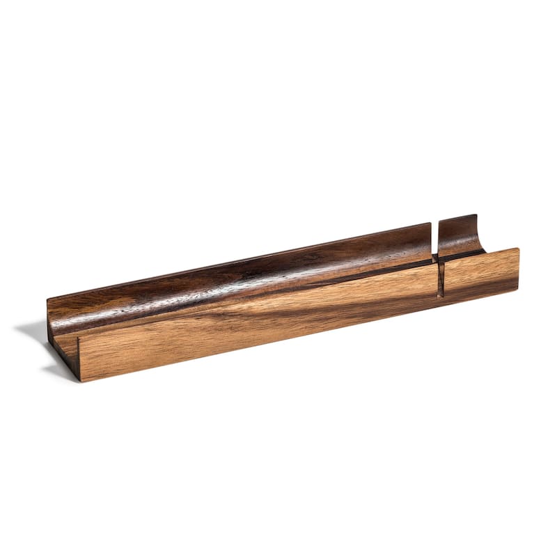 Acacia Wood French Bread Slicer - Brown