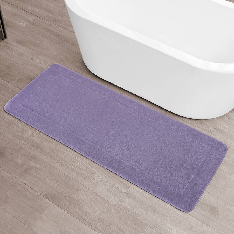 Oliver Brown Terry Memory Foam Bath Mat - 24 x 60 - Wisteria Purple
