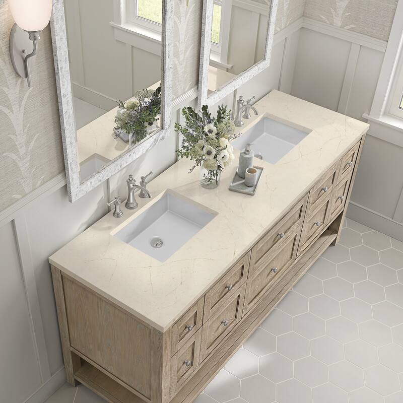 James Martin Vanities 330-V72-3EMR Breckenridge 72" Double Basin Wood