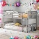 preview thumbnail 2 of 24, Classic Traditional Style Twin Over Twin Bunk Bed with Ladder